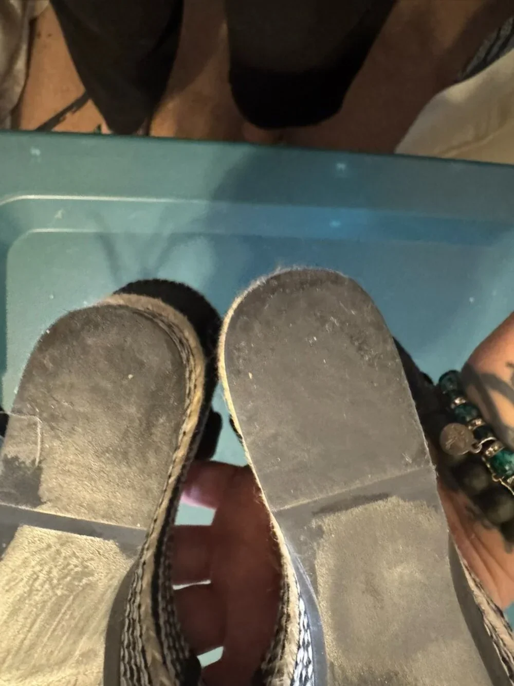 Women's Stuart Weitzman Black Velvet Platform Sandals Size 6.5 - Picture 9 of 10